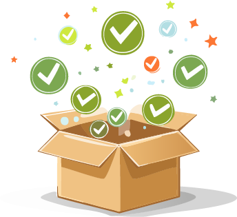 Checkmarks out of a box